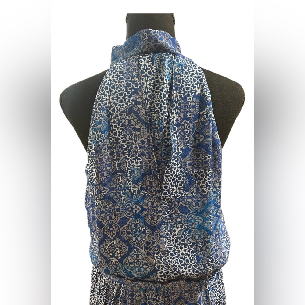 💙 BANANA REPUBLIC! STUNNING SLEEVELESS CHIFFON HALTER DRESS! TIE NECK! 💙 - Picture 6 of 16